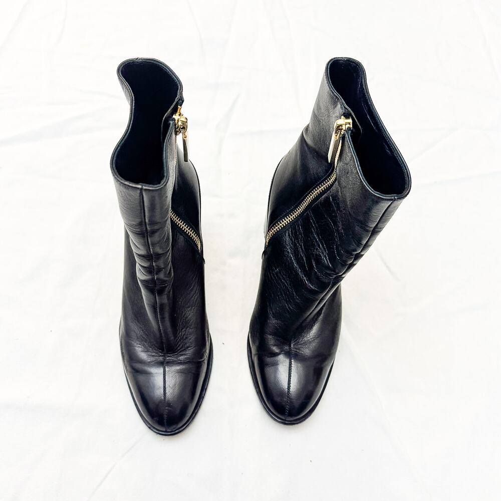 Dear Frances Vegan Spirit Boot Black Gold Zipper 3.5" Boot Style 68156 Size 36
